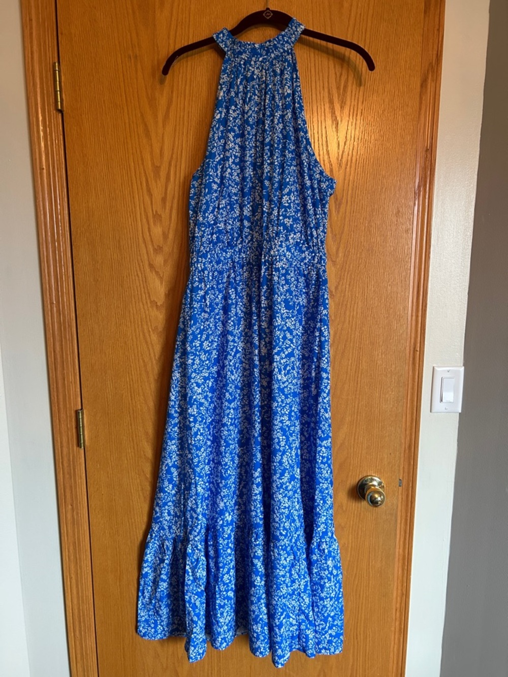 Bright Blue Floral Maxi Dress